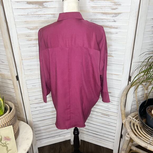 KIAH Women's The South Hampton Maternity Blouse Oversize Button Top Tencel Small - Picture 5 of 15